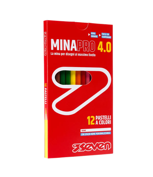 Confezione 12 Pastelli in Legno Seven Mina Pro 4.0