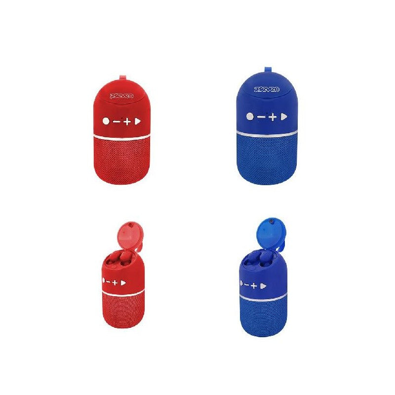 SPEAKER WIRELESS EAEPHONES SEVEN BLU O ROSSO