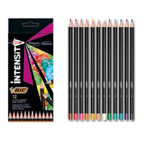 PASTELLI BIC INTENSITY PREMIUM DA 12 FUSTO NERO