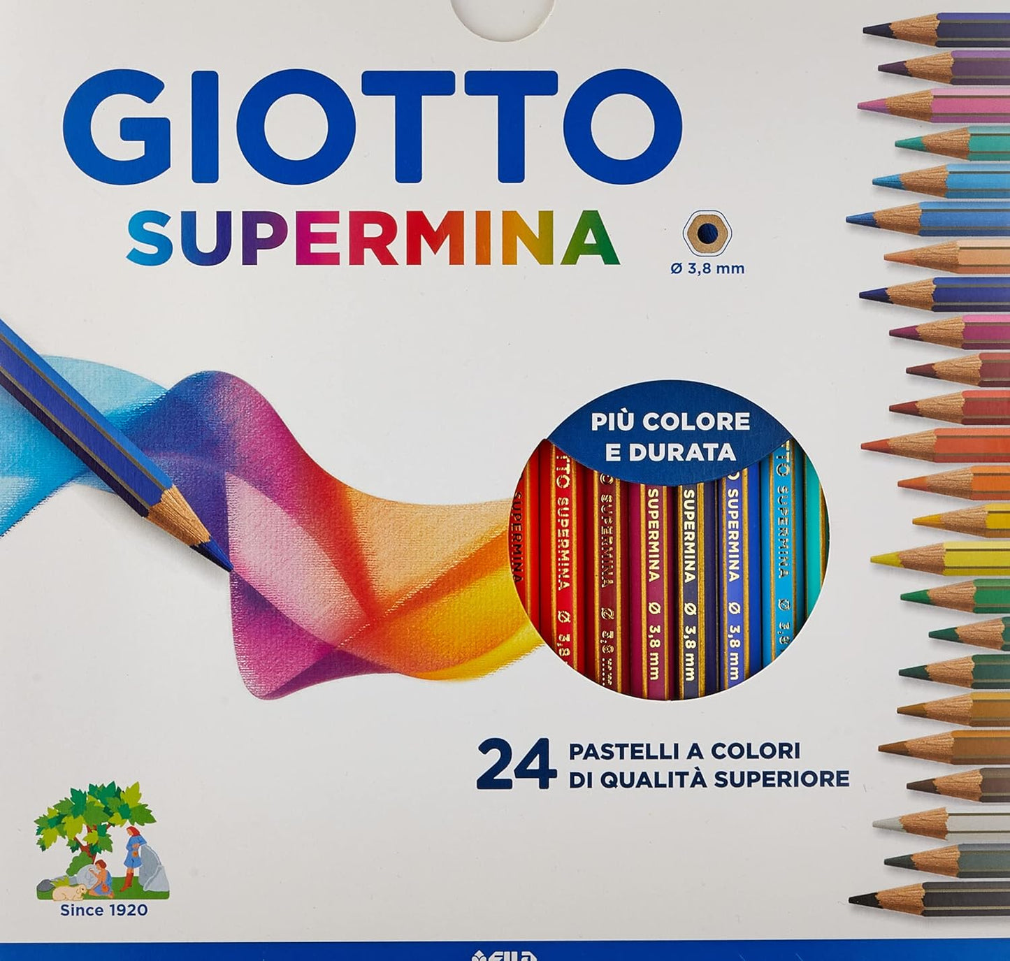 Giotto Supermina Verde Cinabro - Diametro Mina 3,8mm - Confezione da 12 Pezzi di Fila Giotto Supermina Verde Cinabro - Diametro Mina 3,8mm - Confezione da 12 Pezzi di Fila