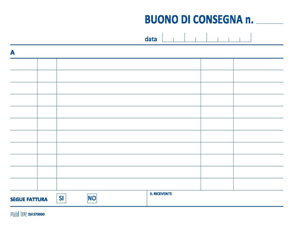 BUONO DI CONSEGNA 12X17 2COPIE 5PZ