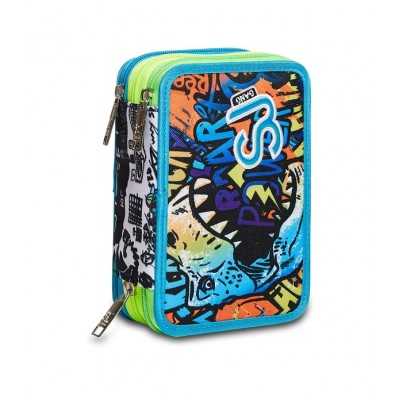 ASTUCCIO con 3 zip seven SJ GANG DINOSAURO