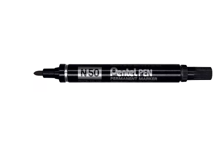 PENTEL N50 Marcatore permanente, Punta conica, 1,5 mm NERO