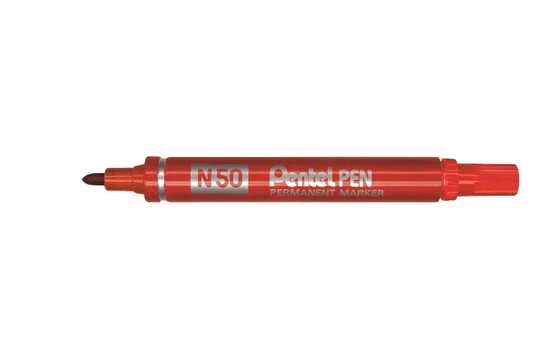 PENTEL N50 Marcatore permanente, Punta conica, 1,5 mm ROSSO